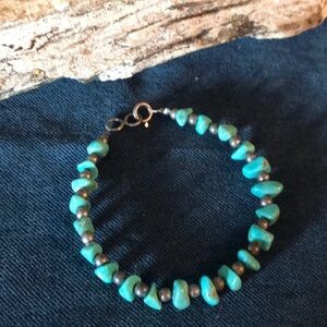 Native American Turquoise and Sterling Bracelet